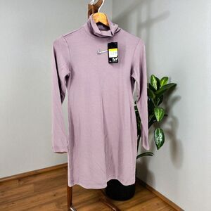 Nike Sportswear Mock Neck Swoosh Long Sleeve Dress Small